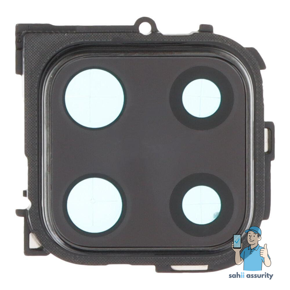 Camera Lens Glass with Frame for Xiaomi Redmi Note 9 Pro Black